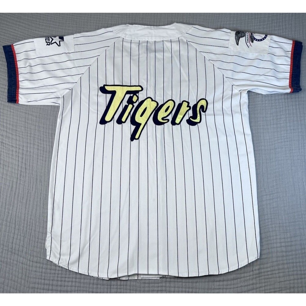 VTG 90s 00s Starter Detroit Tigers Pinstripe Jersey Men’s L Script Logo Rare MLB - Picture 9 of 10